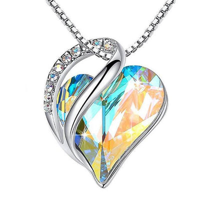 Sliver Heart Shaped Geometric Necklace