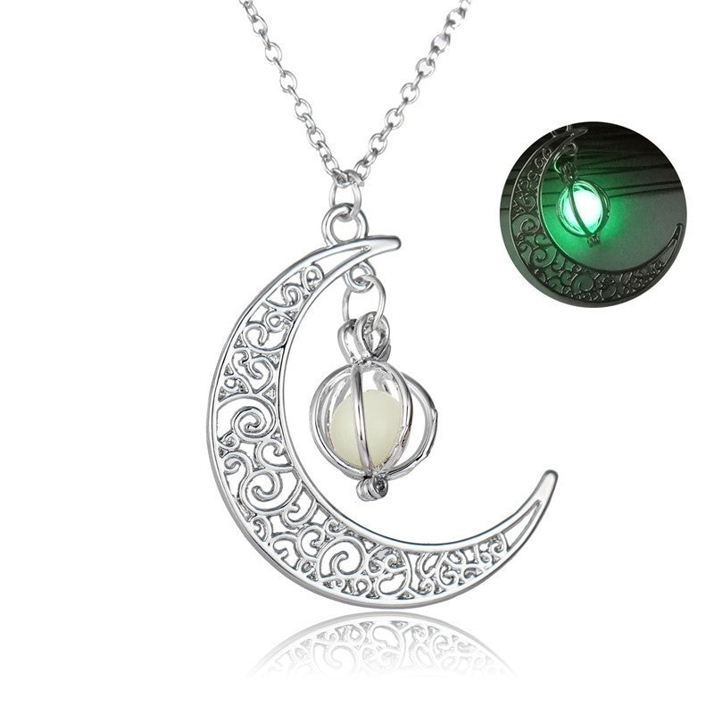 Moon Natural Glowing Stone Healing Necklace