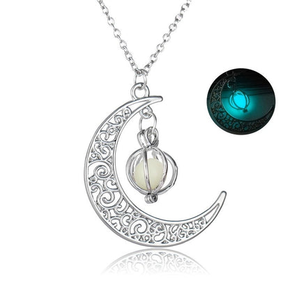 Moon Natural Glowing Stone Healing Necklace