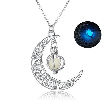 Moon Natural Glowing Stone Healing Necklace