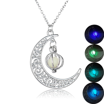 Moon Natural Glowing Stone Healing Necklace