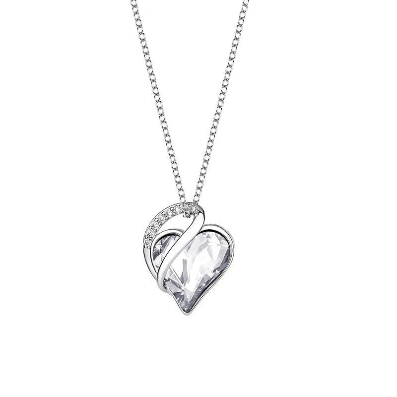 Sliver Heart Shaped Geometric Necklace