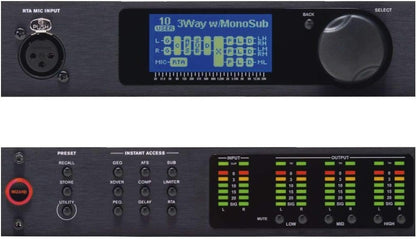 dbx DriveRack PA2 Two-Input, Six-Output Complete Loudspeaker Management Processor with LCD Display & USB Connector, Black, 3.80 x 11.00 x 22.00 inches